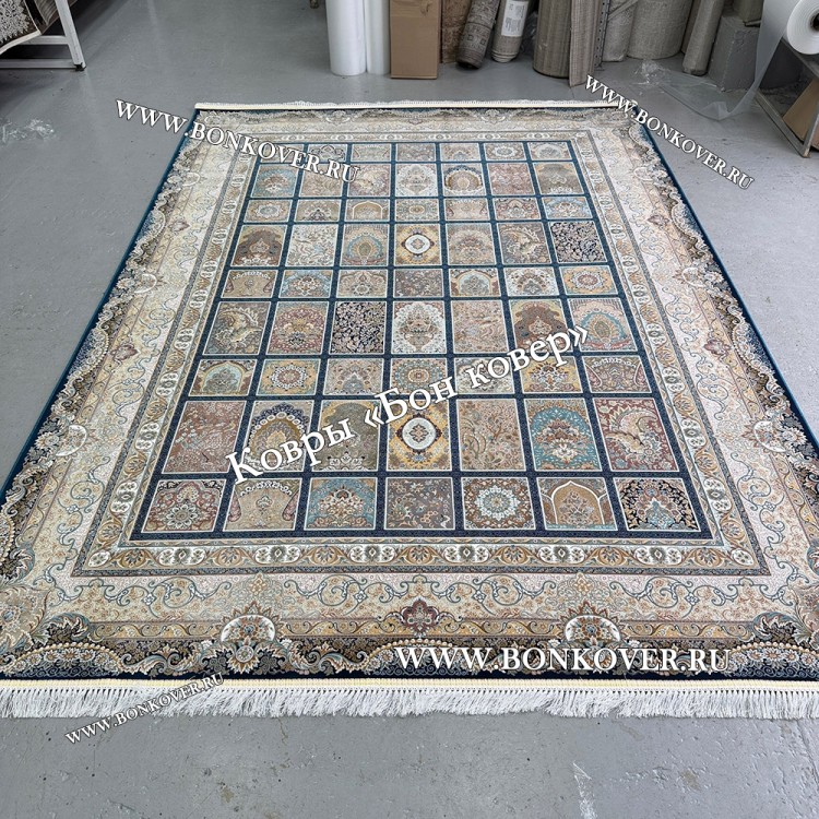 Иранский Ковер Для Гостиной Дизайн 30328 Синий