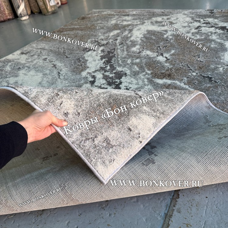 Серый с Коричневым Абстрактный Ковер Дизайн 05